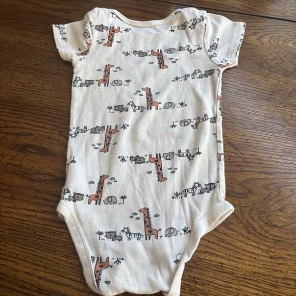 Gerber Baby Size 12 Months 100% Cotton White Zoo Animals Onesie Sleep Comfort - Picture 6 of 9